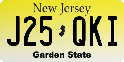 NJ license plate J25QKI