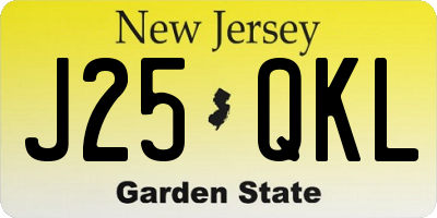 NJ license plate J25QKL