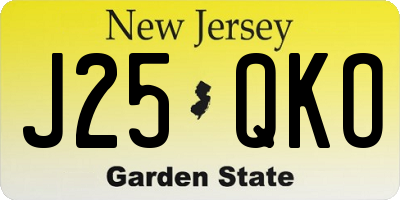 NJ license plate J25QKO