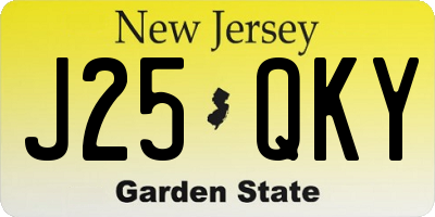 NJ license plate J25QKY