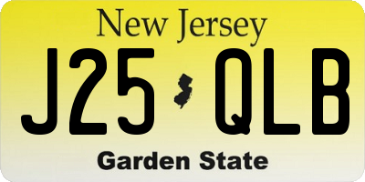 NJ license plate J25QLB