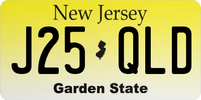 NJ license plate J25QLD