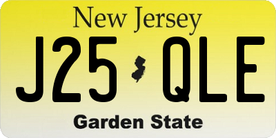 NJ license plate J25QLE