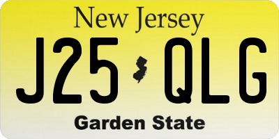 NJ license plate J25QLG