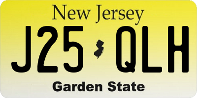 NJ license plate J25QLH