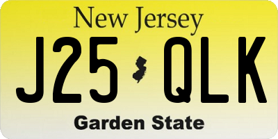 NJ license plate J25QLK