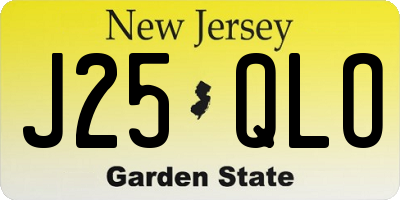 NJ license plate J25QLO