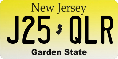 NJ license plate J25QLR