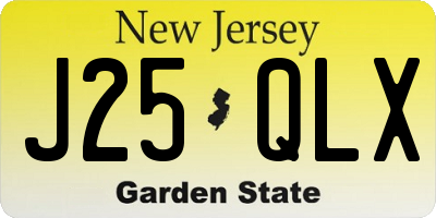 NJ license plate J25QLX