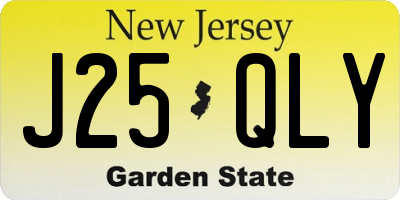 NJ license plate J25QLY