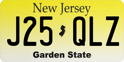 NJ license plate J25QLZ