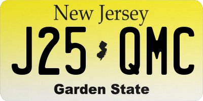 NJ license plate J25QMC