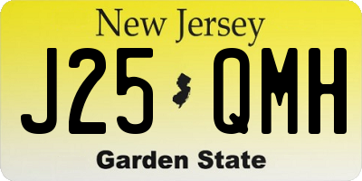 NJ license plate J25QMH