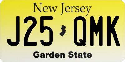 NJ license plate J25QMK