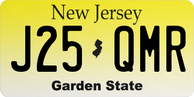 NJ license plate J25QMR