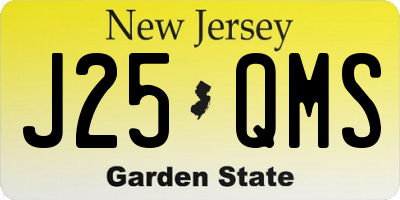NJ license plate J25QMS