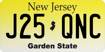 NJ license plate J25QNC