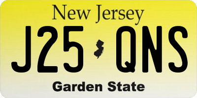 NJ license plate J25QNS