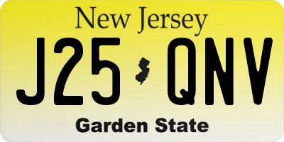 NJ license plate J25QNV