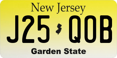 NJ license plate J25QOB