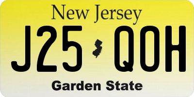 NJ license plate J25QOH