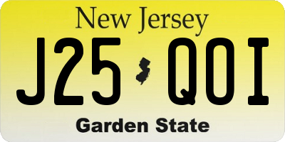 NJ license plate J25QOI