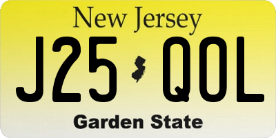NJ license plate J25QOL