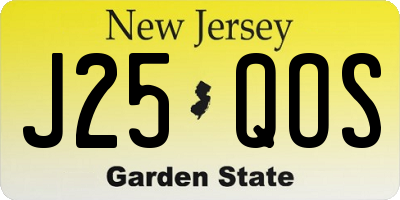 NJ license plate J25QOS