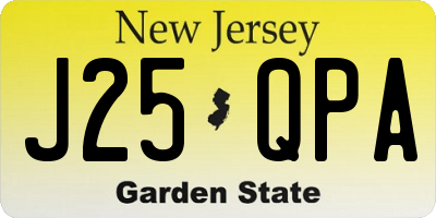NJ license plate J25QPA