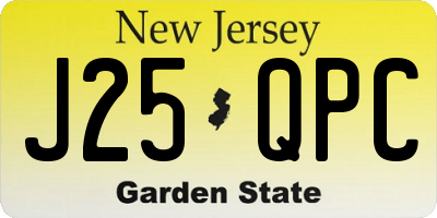 NJ license plate J25QPC