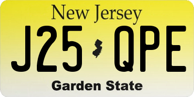 NJ license plate J25QPE