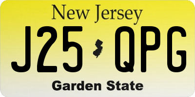 NJ license plate J25QPG