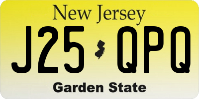 NJ license plate J25QPQ