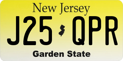 NJ license plate J25QPR