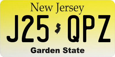 NJ license plate J25QPZ