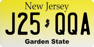 NJ license plate J25QQA