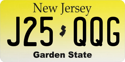 NJ license plate J25QQG
