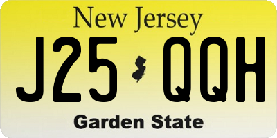 NJ license plate J25QQH