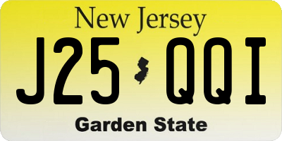 NJ license plate J25QQI
