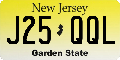 NJ license plate J25QQL