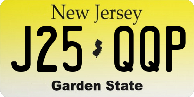 NJ license plate J25QQP