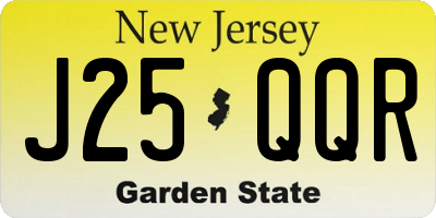 NJ license plate J25QQR