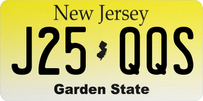 NJ license plate J25QQS