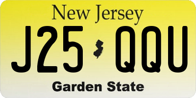 NJ license plate J25QQU