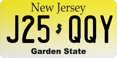 NJ license plate J25QQY