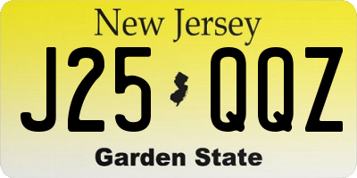 NJ license plate J25QQZ