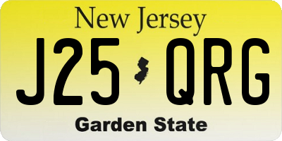 NJ license plate J25QRG