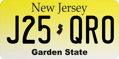 NJ license plate J25QRO