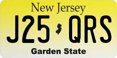 NJ license plate J25QRS