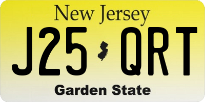 NJ license plate J25QRT